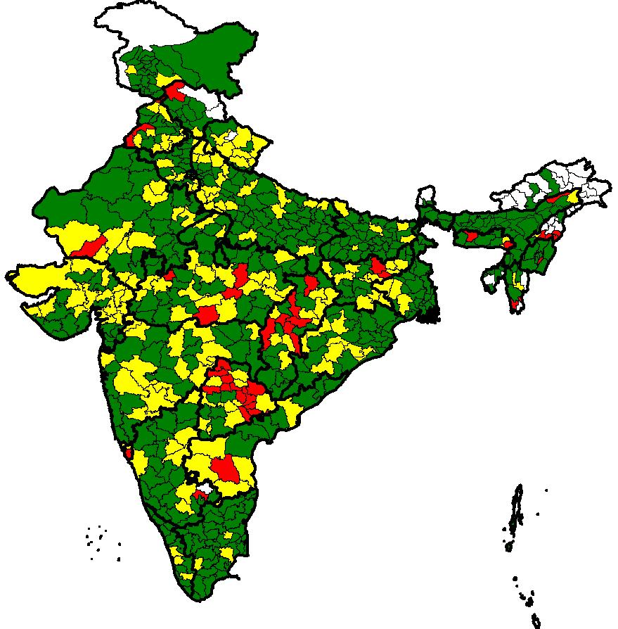 AFP Surveillance Indicators by District India, 2018 Non-polio AFP Rate* Percent Adequate Stool Specimen Collection ** Non-Polio AFP Rate < 1 1 1.