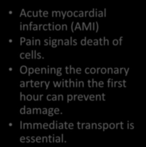 Acute myocardial infarction (AMI) Pain