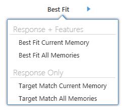 QuickFit 4. Selectable memory options below response window.