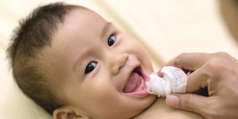 6 month visit Teething begins as early as 3 months with the first tooth erupting between 4 and 7 months in most children.