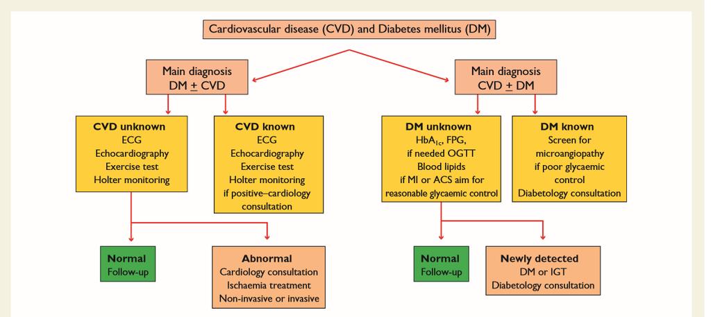 General algorhytm for evaluation of CVD in DM Evidence?