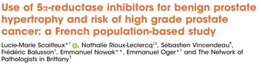 BJUI, 2018, population based study Confrims; 5-ARI DOES increase risk GS 8-10 cancer Increases risk by 20-25% (low absolute risk 0.