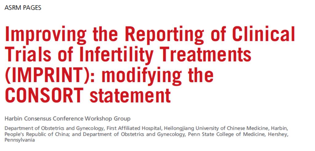 Infertility Trials should report on