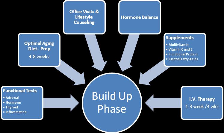 Build-up Phase - this initial one to four week plan (dependent on current health of each patient) ensures efficient and safe results for over 95% of all patients.