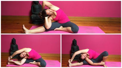 Pavritta Janu Sirsasana Joints: spine and the rib cage in a