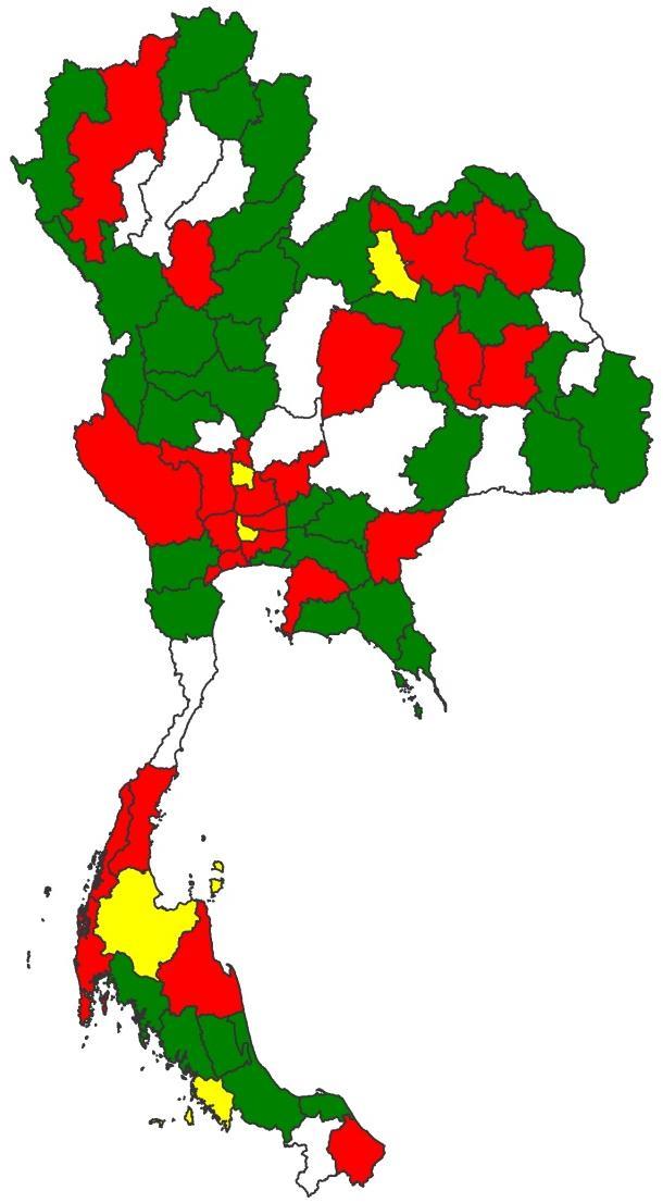 Annualized Non-polio AFP Rate* Surveillance Indicators by Province Thailand, 2014 Percent Adequate Stool Specimen Collection ** Non-Polio AFP Rate < 1 1 1.