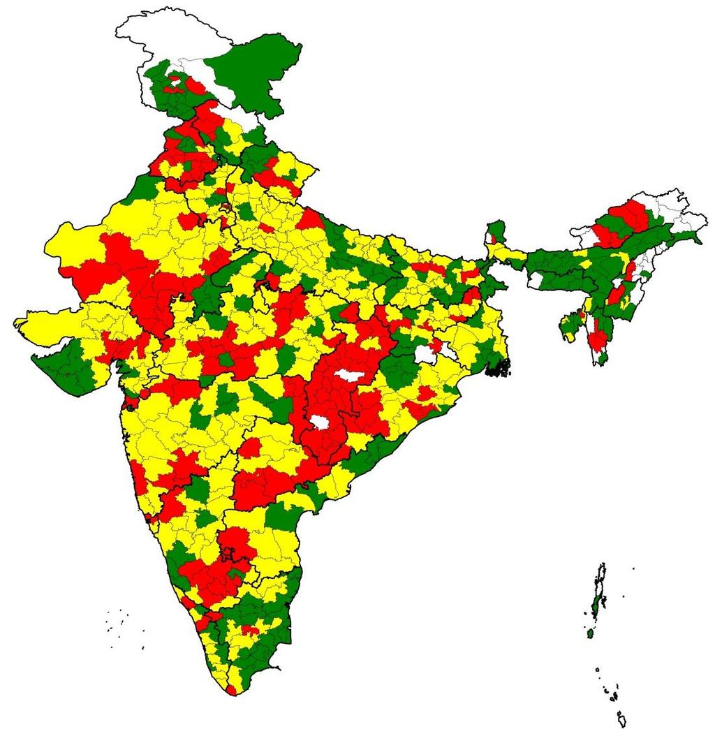 Non-polio AFP Rate* Surveillance Indicators by District India, 2014 Percent Adequate Stool Specimen Collection ** Non-Polio AFP Rate < 1 1 1.