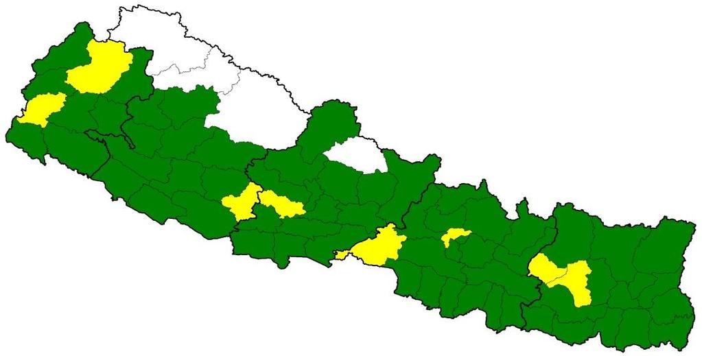 Surveillance Indicators by District Nepal, 2014 Non-polio AFP Rate* Percent Adequate Stool Specimen Collection ** Non-Polio AFP Rate < 1 1 1.