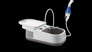 Examples of large-volume nebulizers: Respironics InnoSpire Deluxe nebulizer for use by patients of all ages. Sami the Seal (for use by young children). This nebulizer is identical to Portaneb.
