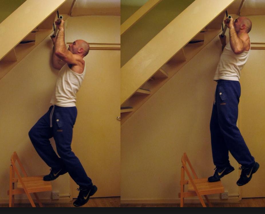 Assisted Pull Ups Place your hands on the bar, slightly wider than  Use a bench or chair to