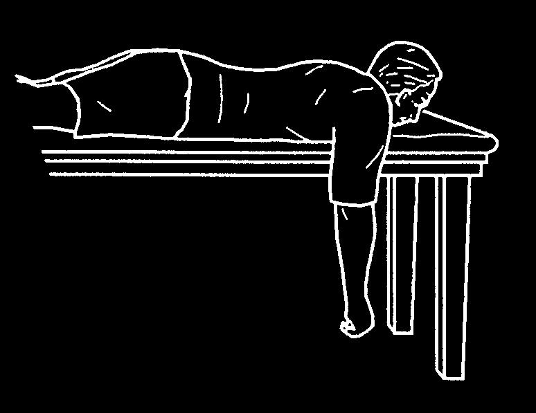 4 Lie face down on a table or bench. Have one arm hanging straight down to the floor with elbow straight. Bend your elbow and slowly bring your elbow up as high as you can.