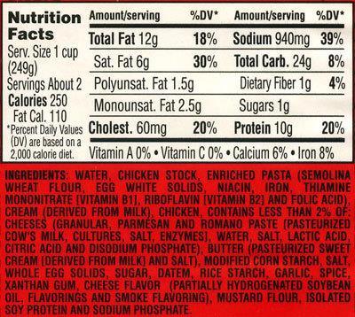 Food Labels = size of a single serving and how many servings in container = how much energy from one