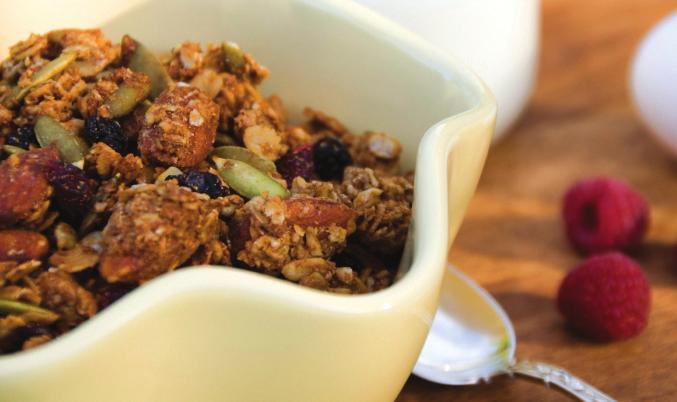 Recipe: homemade granola 4 cups old-fashioned rolled oats 1 1/2 cups toasted wheat germ 1/2 cup hulled sunflower seeds 1/2 teaspoon salt 1/2 cup frozen cranberry-juice concentrate, thawed 1/4 cup