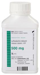 solution 5 ml of 10% ophthalmic solution (in 10 ml bottle, with dropper) Sulfasalazine