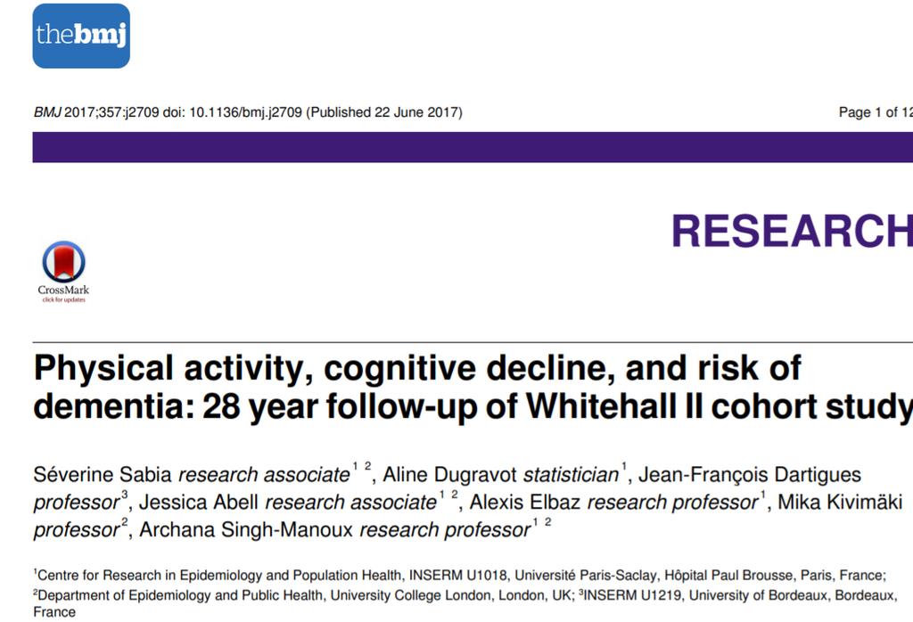 Physical activity Meta-analysis of observational studies suggest an association Blondelet al.