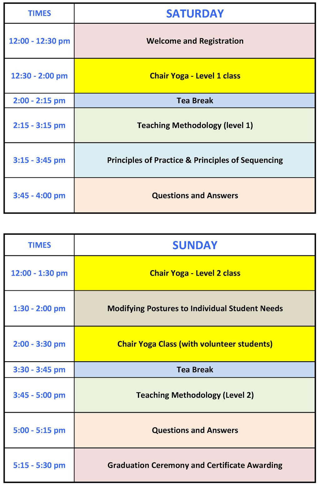 Timetable Required Reading The Knoff Yoga Teacher Training Handbook. This handbook is provided to you during the Discovery Teacher Training course.