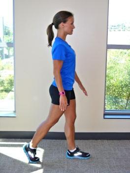 Step forward with your left foot and lift your right leg in