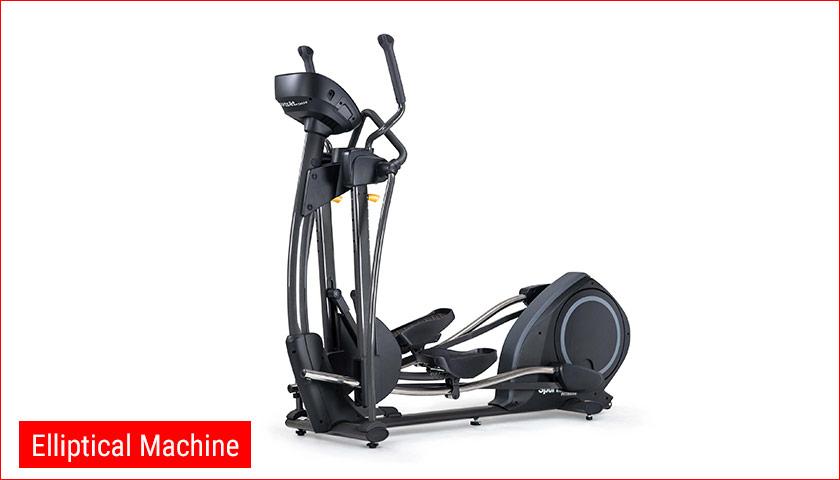 Elliptical Machine Elliptical Machine engages the entire body legs working on the pedals, the hands execute the movement of the skier.