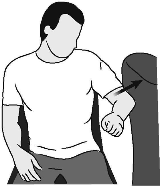 Shoulder Abduction (Isometric) Resisting upward motion to the side, slowly and gently push your arm