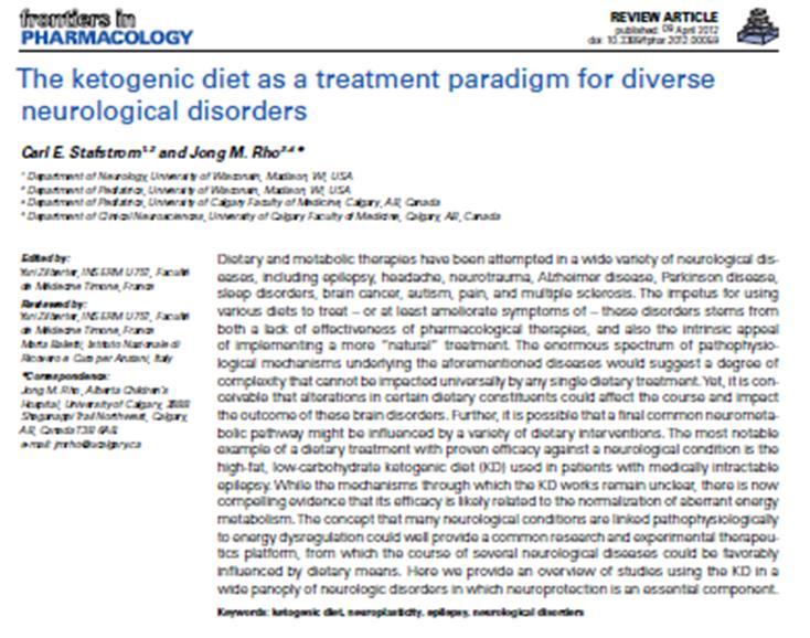 Use in the management of neurodegenerative disorders Stafstrom CE Rho JM Frontiers in Pharmacology April 2012 Vol3 Article 59 Living, not existing Current Research interest: Brain tumours Astrocytoma