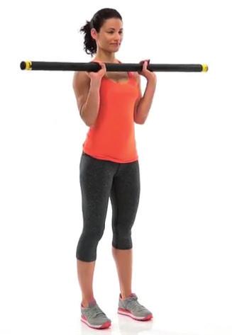 Workout one EXERCISE 6 REVERSE CURL 1. Hold a barbell overhanded with your hands about shoulder-width apart and your arms straight. 2.