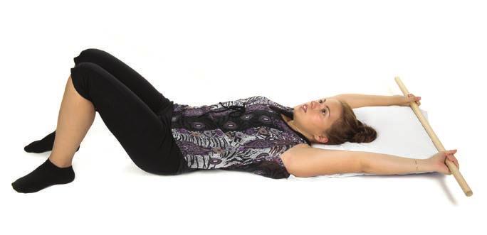 Pectoral stretch Lying on your back, with a towel folded under your head and