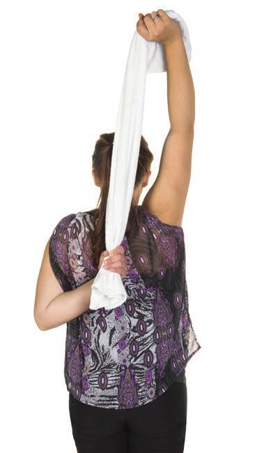 Internal shoulder rotation Standing, back straight, a towel in your