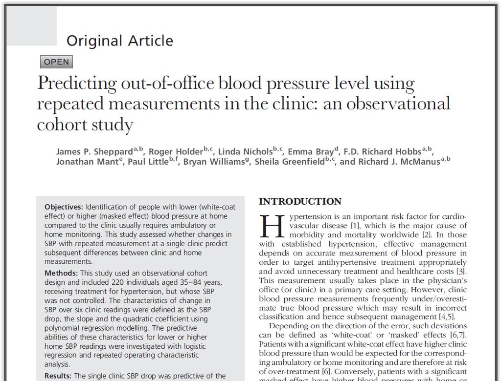 Are multiple clinic blood pressure readings associated with the home-clinic blood