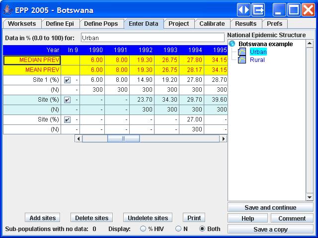 The color-coding of cells on this page is as follows: Yellow cells are calculated by the program from the data you enter.