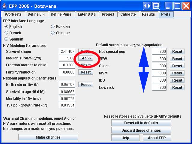 The Prefs Tab The Prefs tab or User Preferences tab (Figure 34) is intended for users with more extensive data about the epidemic and good knowledge of modeling.