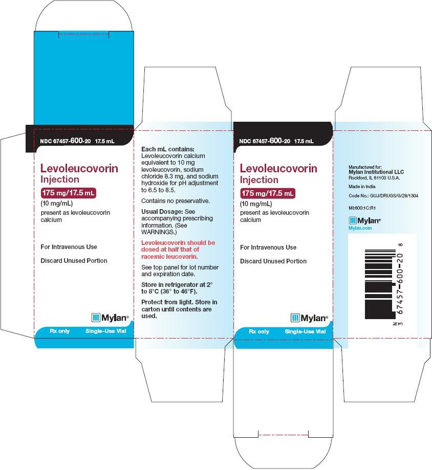PRINCIPAL DISPLAY PANEL 250 mg/25 ml NDC 67457-601-30 Levoleucovorin