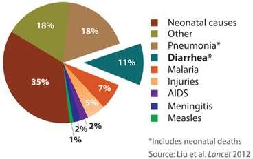 Global Burden of Diarrheal Disease Diarrhea kills 2,195 children every day more than AIDS,