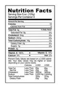 list and Nutrition facts label OR