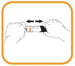 Do not try to repeat the injection without speaking to your doctor or your pharmacist. Hold the autoinjector firmly with one hand around the black handle.