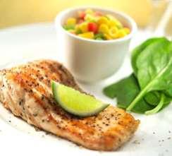 Kidney News BBQ Salmon with Corn & Mango Salsa INGREDIENTS - Serves 4 125g can Edgell Corn Kernels, drained 1 mango, finely diced ½ red capsicum, finely chopped 1 stick celery, finely diced 2 spring