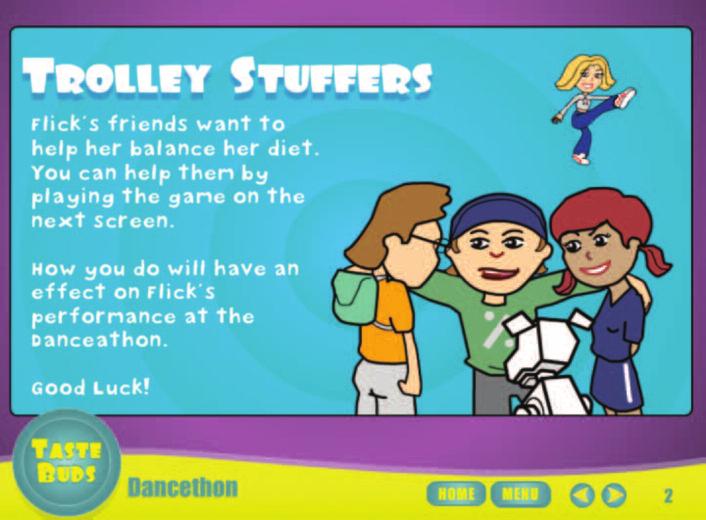 The cartoon begins by showing Flick struggling to get her dance routine right. Her friends investigate and discover her lunch box contains mostly sweets and treats.