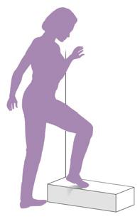 Warm up or cool down exercise Exercise 5: Calf stretch 1. Stand up with your back straight using the back of a chair for support 2. Step back with your right leg only 3.