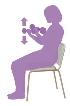 Conditioning exercise Exercise 7: Arm curl 1. Sit on a chair with your back well supported 2. Keep your elbows close to your sides 3.