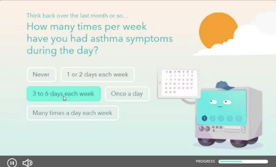 month, how many nights did asthma symptoms wake you up?