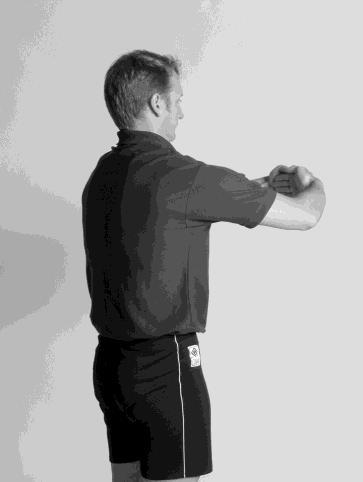 towards buttocks with feet in 11) With elbows bent to sides, try to contact with floor.