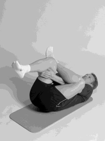 17) Lying on back; bend knees to 90 20) Flex knee of one leg and draw degrees with feet on floor.