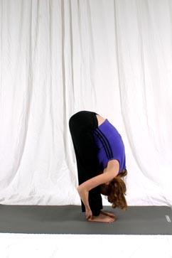 hips forward Keep looking straight ahead (if your neck is very strong you can let it fall back) Take 3-4 deep breaths in this position Roll your shoulders forward, come back to standing