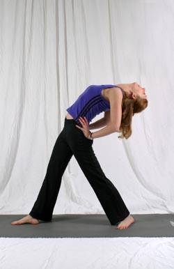 Modification: To modify the arm position, have students place hands on hips and draw elbows back, rather than holding onto opposite elbows behind the back.