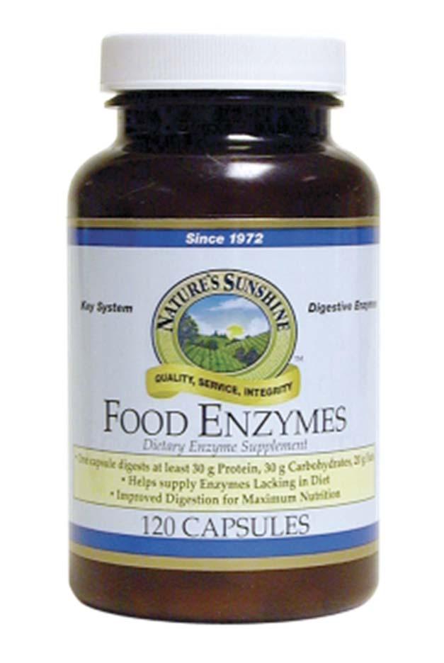 Food Enzymes Break down toxins and undigested food to keep your intestinal