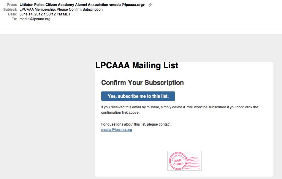 Manage your LPCAAA email profile An email subscription form has been added to About Us page on the LPCAAA website. It can be used to create or change a profile.