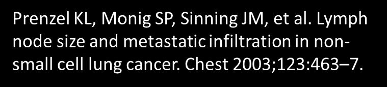 CT - N Staging CT has clear shortcomings in the accurate detection of lymph node metastases. In CT a lymph node is considered to be abnormal if its short-axis diameter is more than 1 cm.