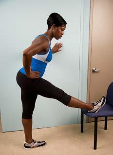 Frequency: 1-2 times/day Calf Stretch: Stand facing a wall with yur hands n the