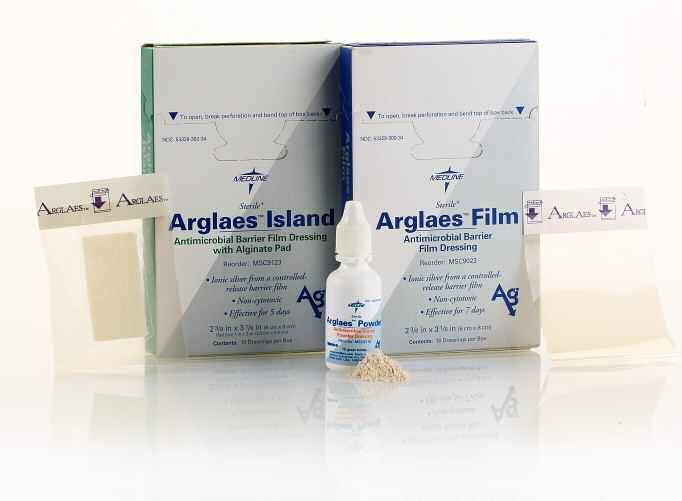 Reduce bioburden with Arglaes Silver Barrier Dressings Antimicrobial Arglaes began the antimicrobial silver revolution as the first product to provide controlled-release, ionic silver for up to seven
