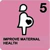 Improve Maternal Health LOW Overall maternal mortality ratio per 100,000 live births Percentage 170 (1990) 99 (2010) Access to reproductive health services 50.