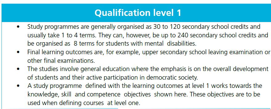 National Qualification framework.